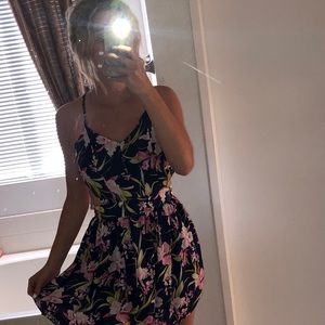 floral cut-out mini dress